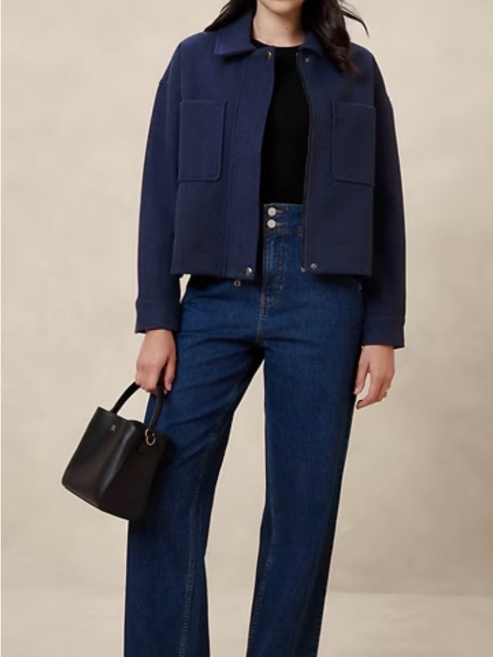 Navy short Jacket - Classic Minimal